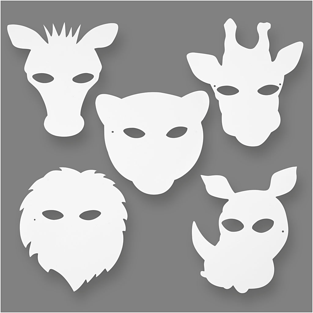 Kartongmasker, H: 15-22 cm, B: 24-25 cm, vit, 192 st./ 1 förp. [HOB-95273]
