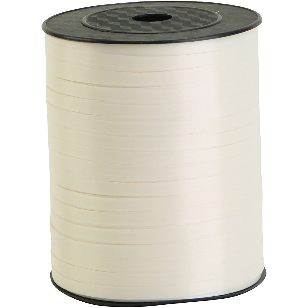 Presentsnöre, B: 5 mm, vit, 400 m/ 1 rl. [HOB-557401]