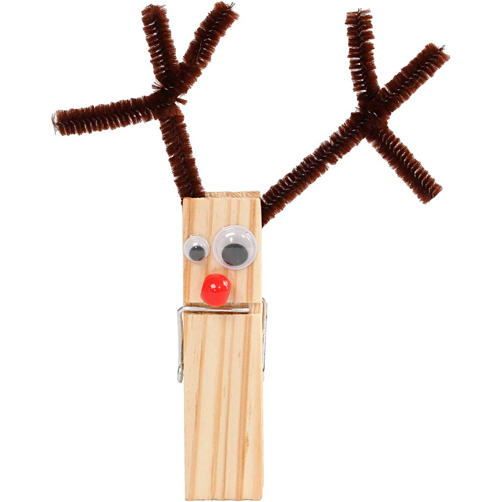 Kul med klämmor och piprensare, mixade färger, 1 set [HOB-97434]