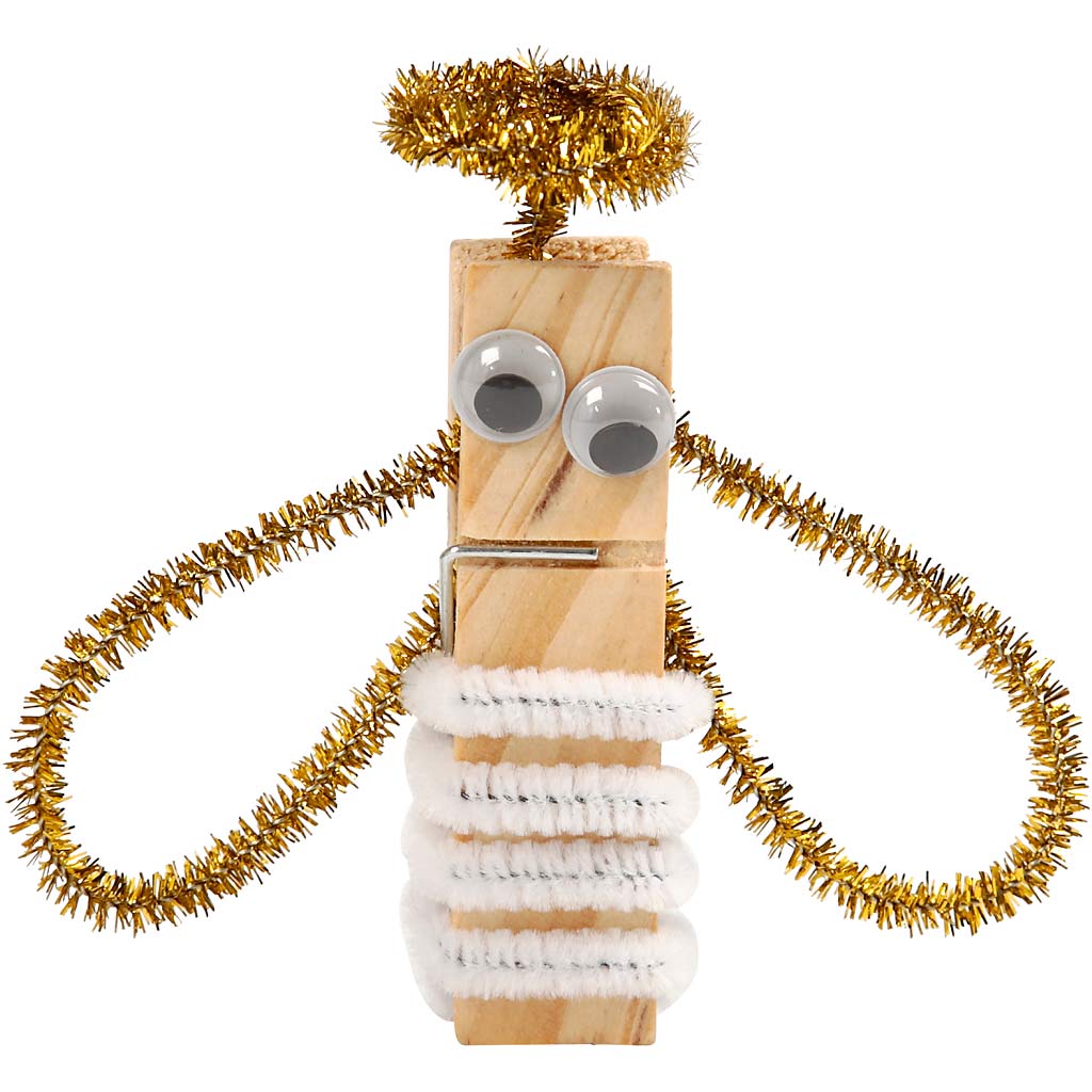 Kul med klämmor och piprensare, mixade färger, 1 set [HOB-97434]