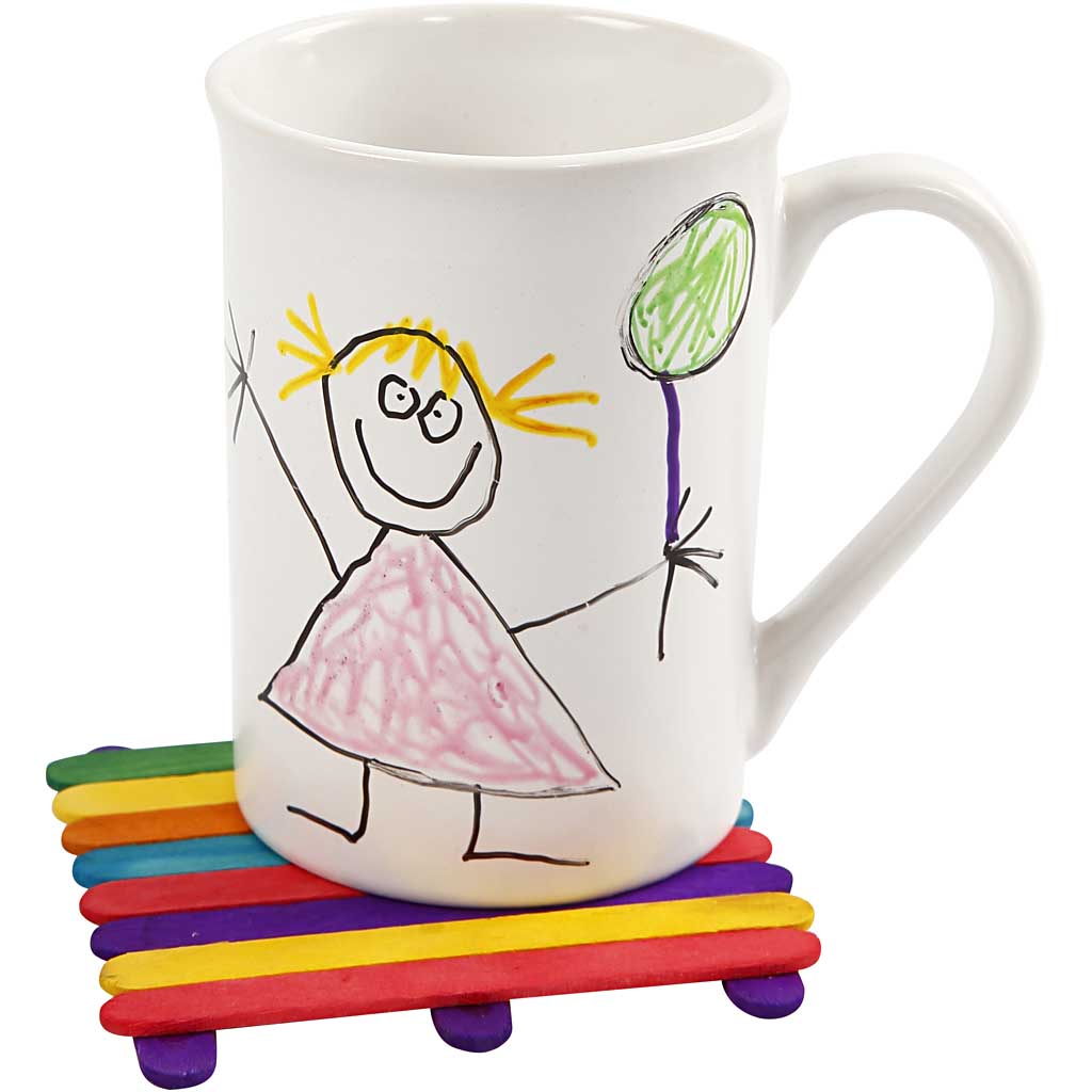 Glitter och träpinnar, mixade färger, 1 set [HOB-97435]