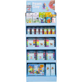 Golvdisplay med Foam Clay®, H: 1560 mm, D: 390 mm, B: 580 mm, mixade färger, 102 enhet/ 1 förp. [HOB-97531]