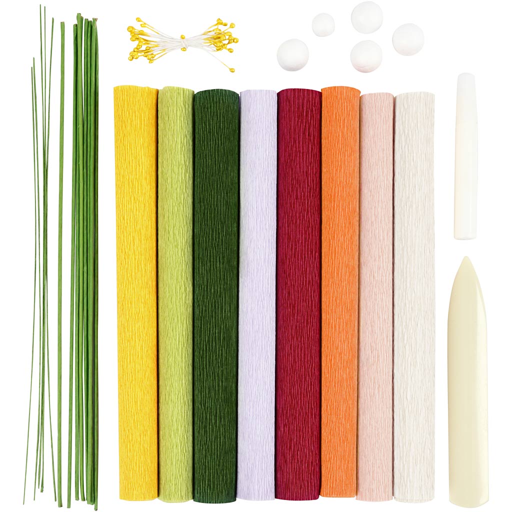 Start DIY Kit Kräppapper, mixade färger, 1 förp. [HOB-97738]