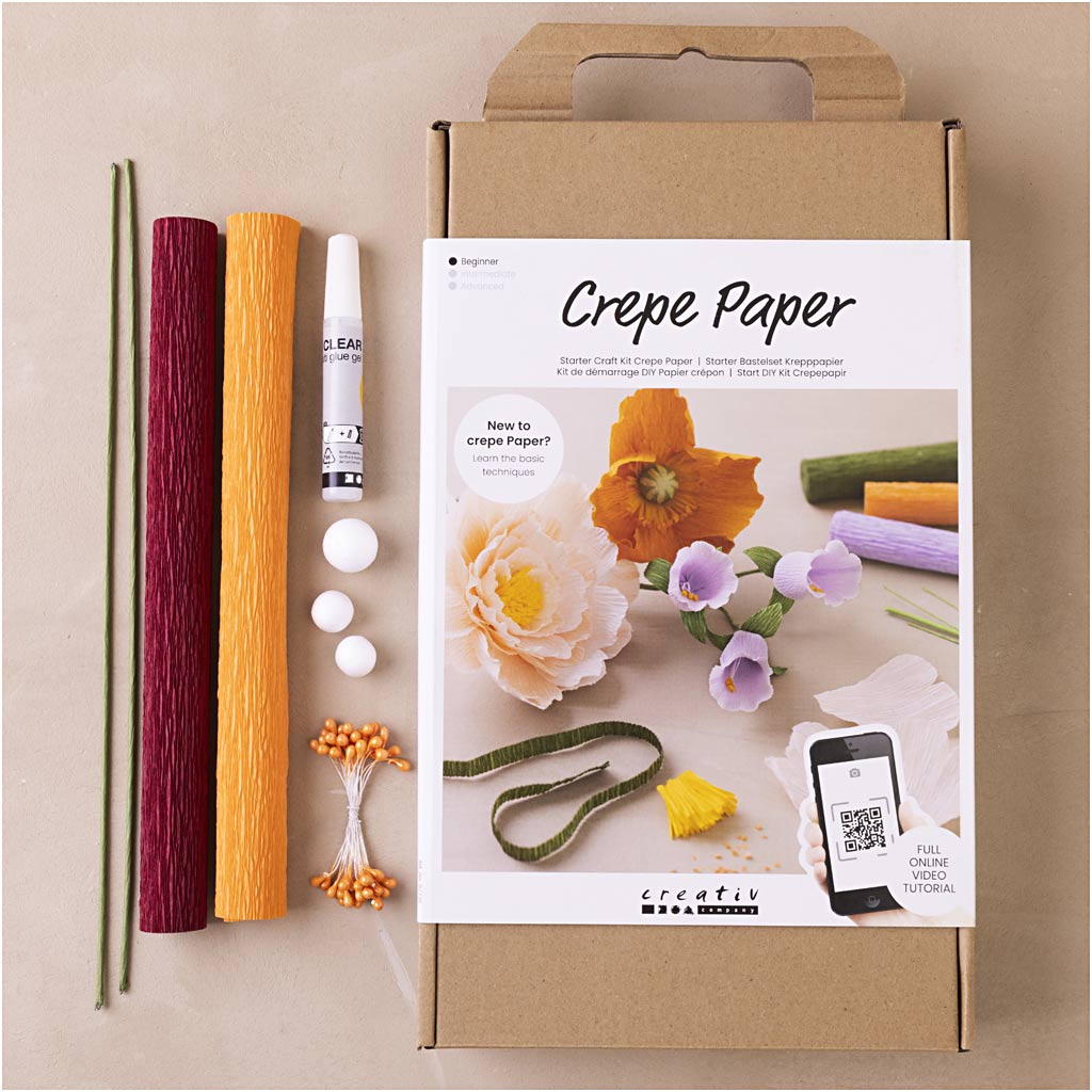 Start DIY Kit Kräppapper, mixade färger, 1 förp. [HOB-97738]
