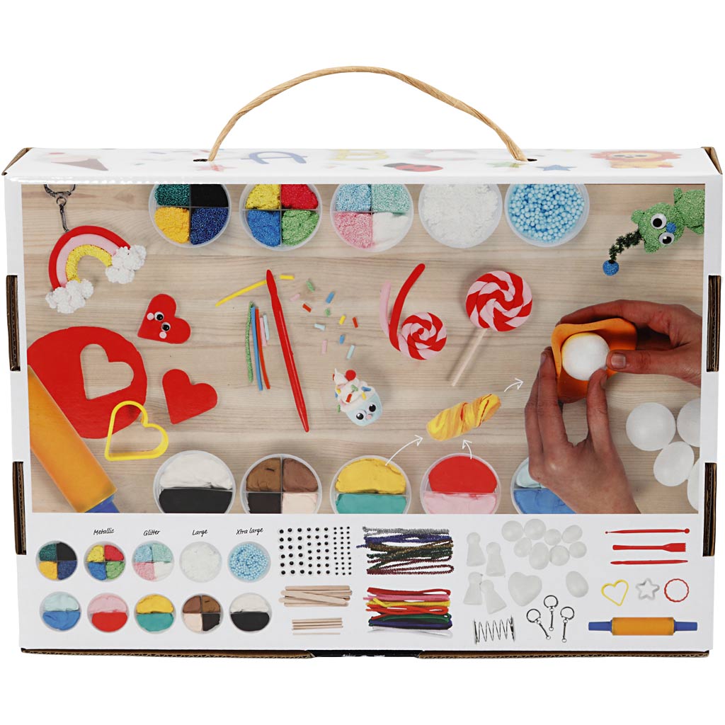 Foam Clay® och Silk Clay® i temaask, mixade färger, 1 set [HOB-98120]