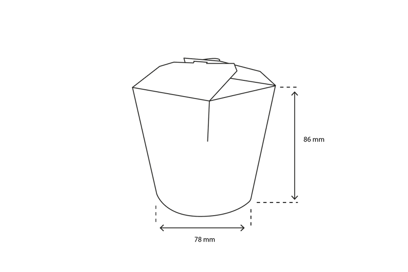 Wok till Go kopp 8x8,6 cm 16oz 400ml kraft (500 st) [TK-9987004]