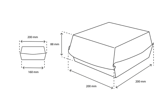 Menubox / Hamburgerbricka 20x8,8x20 cm FSC®Mix kraft (300 st) [TK-9987220]