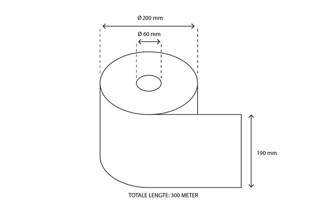 Handduksrulle Midi 1 lager 300 mätare Återvunnet (6 st) [TK-9987460]