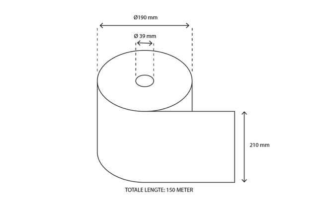 Handduksrulle Matic 2 lager 150 mätare Ø21cm 100% cellulosa Vit T7 (6 st) [TK-9987469]