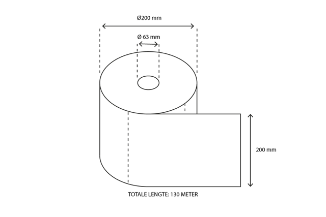 Handduksrulle Midi 2 lager 150 mätare Ø19cm 100% cellulosa T9 (6 st) [TK-9987477]
