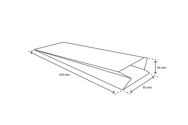 Snack väskor Paper 9,5x6,5x32 cm Vit 45gr (1.800 st) [TK-9987481]