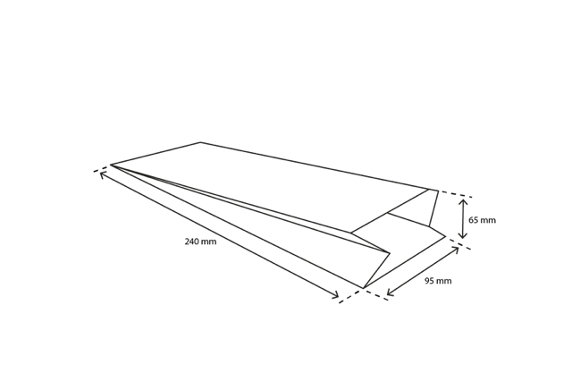 Snack väskor Paper (1.5 ounce) 9,5x6,5x24 cm Vit 45gr (2.400 st) [TK-9987483]