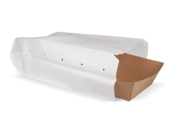 Snack väskor perforerat papper (2 damm) 16x10x31 cm Vit 45gr (1.100 st) [TK-9987489]