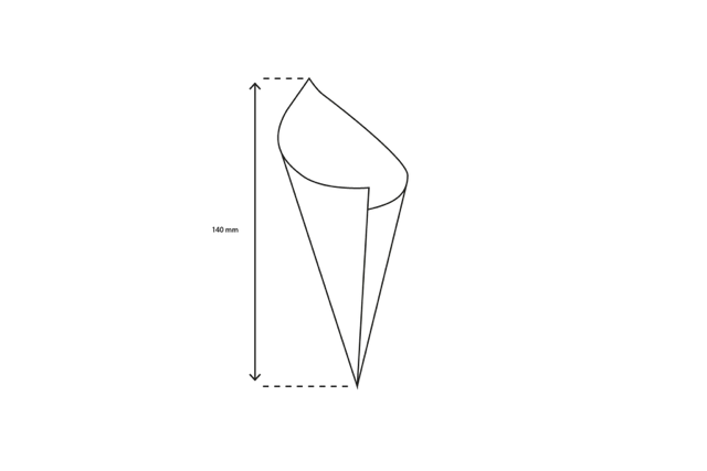 koniska påsar Paper 14 cm 85gr Vit (3100 st) [TK-9987492]