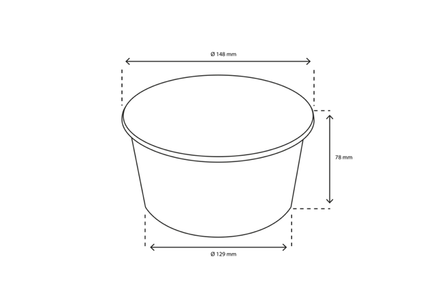 sallad Poke Skål 1000ml 32oz Ø14,8x7,8 cm kraft (300 st) [TK-9987589]