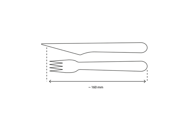 Bestickset i trä 3/1 Kniv + gaffel + Servett (250 st) [TK-9987657]