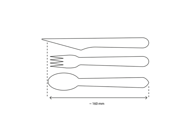 Bestickset i trä 4/1 Kniv + gaffel + sked + Servett FSC (250 st) [TK-9987658]