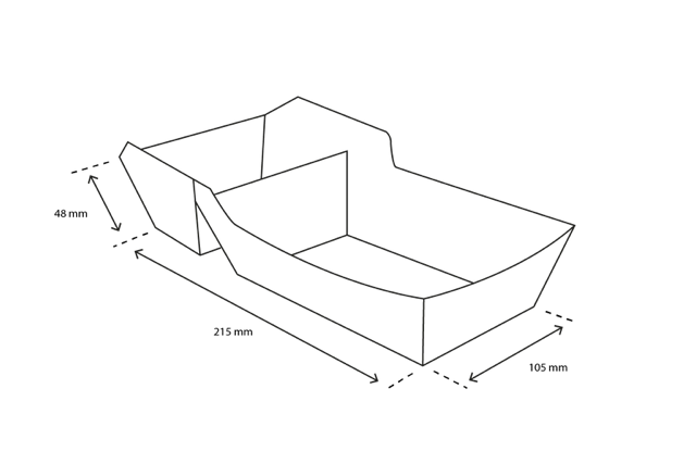 Brickor för pommes frites A22 (A9+1) kraft/Vit (400 st) [TK-9987897]