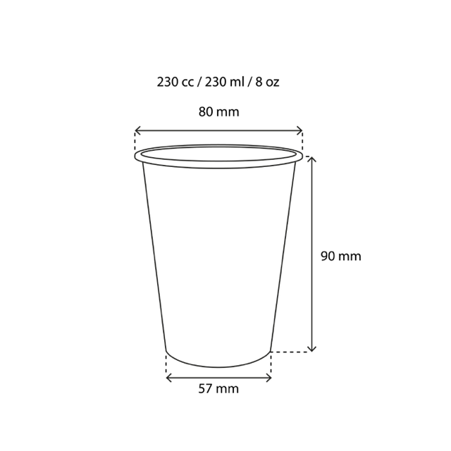 kaffekopp kartong 230cc 8oz Ø8 cm randig (1.000 st) [TK-9987930]