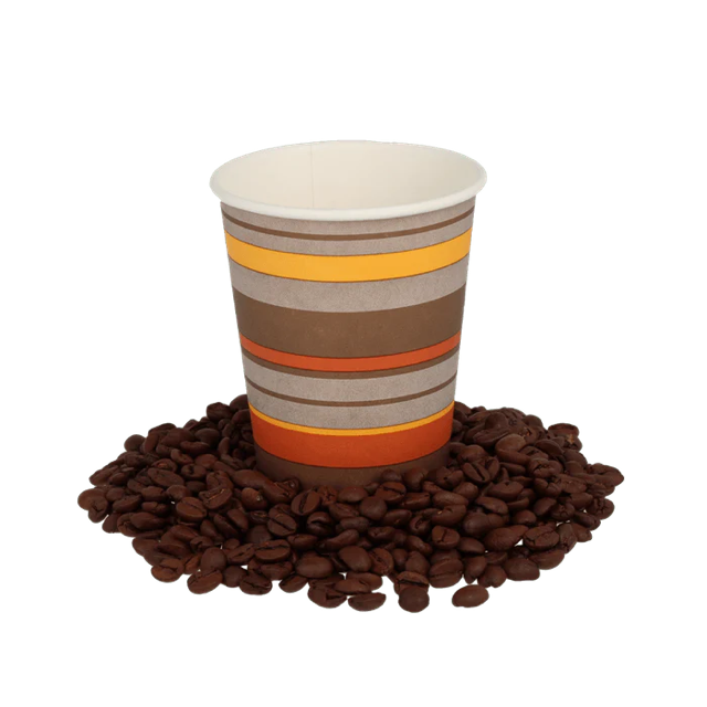 kaffekopp kartong 230cc 8oz Ø8 cm randig (1.000 st) [TK-9987930]