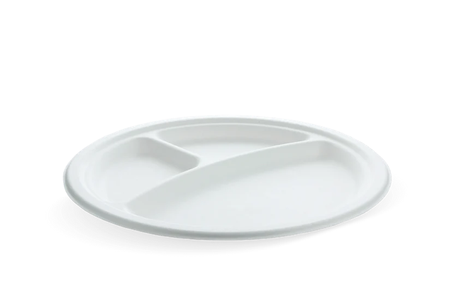 Tallrik sockerrör Ø26cm 3-fack (500 st) [TK-9988105]