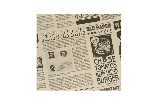 Hamburgare Omslagspapper greaseproof 33x30cm FSC®Mix tidning brun (2.000 st) [TK-9988203]