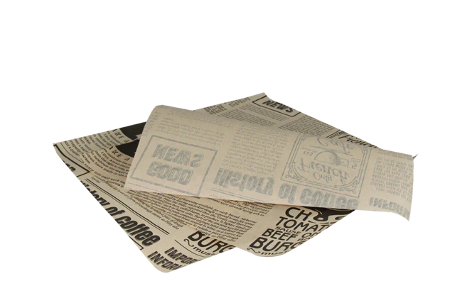 Hamburgare Omslagspapper greaseproof 33x38cm FSC®Mix tidning brun (2.000 st) [TK-9988204]