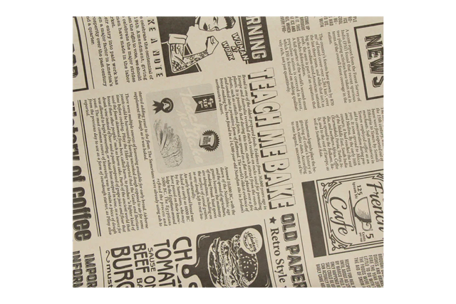 Hamburgare Omslagspapper greaseproof 33x38cm FSC®Mix tidning brun (2.000 st) [TK-9988204]