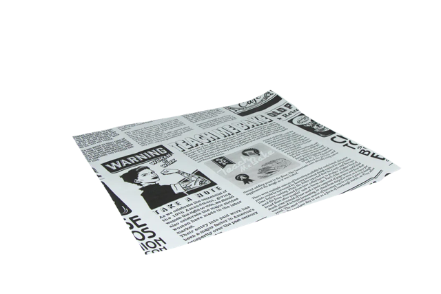 Hamburger Wrapping paper greaseproof 33x30cm FSC®Mix newspaper White (2.000 pcs)