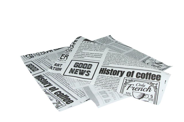 Hamburgare Omslagspapper greaseproof 33x38cm FSC®Mix tidning Vit (2.000 st) [TK-9988211]