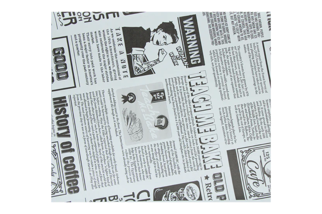 Hamburgare Omslagspapper greaseproof 33x38cm FSC®Mix tidning Vit (2.000 st) [TK-9988211]