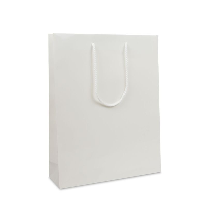 Glansiga Papperskassar 31 + 10 x 40 cm Vit (100 st.) [FP-DPK016]