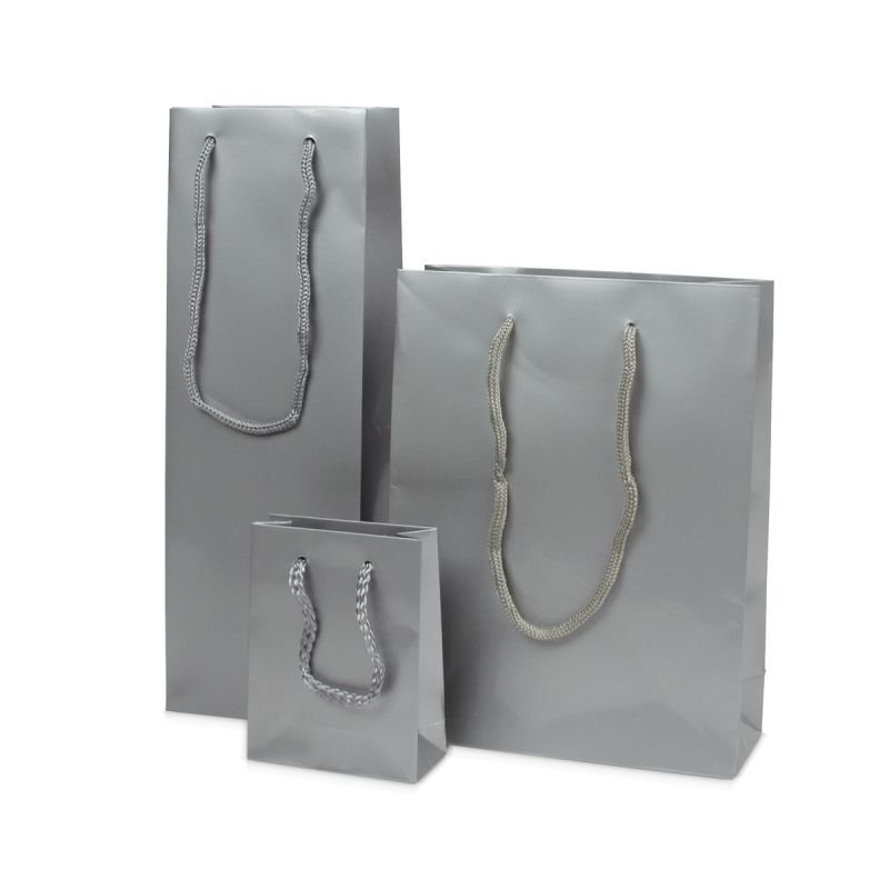 Glansiga Papperskassar 10 + 4,5 x 13 cm Silver (250 st.) [FP-DPK031]