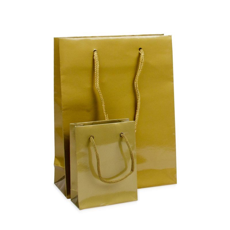 Glansiga Papperskassar 10 + 4,5 x 13 cm Guld (250 st.) [FP-DPK032]