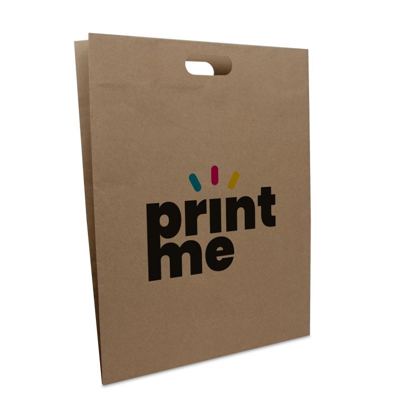 Papperskassar med utstansat handtag 40 x 50 + 2 x 5 cm Brun (100 st.) [FP-DPK141]
