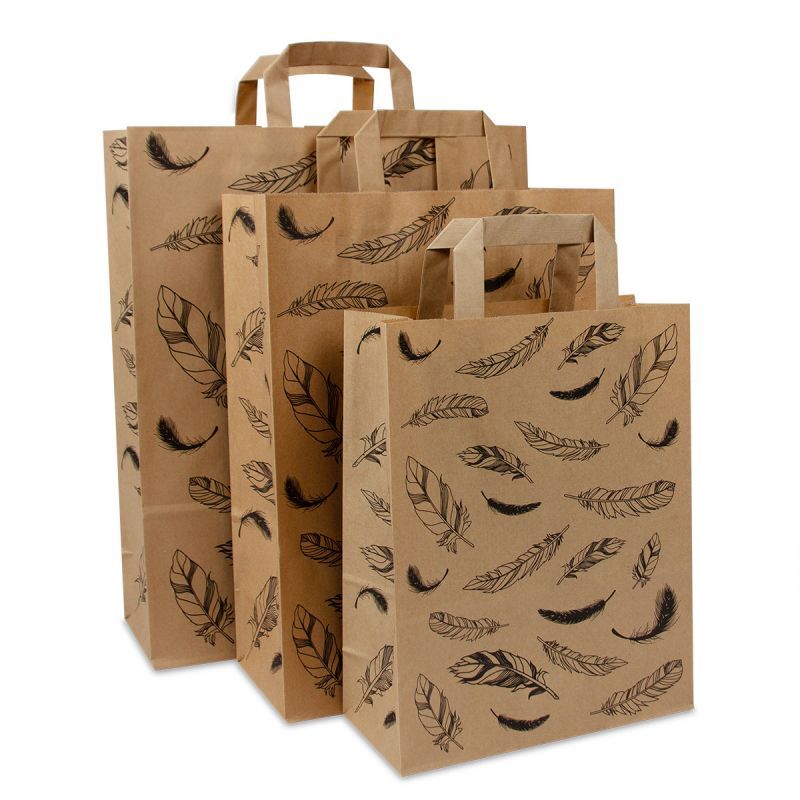 Papperskassar FSC® Fjädrar 32 + 12 x 40 cm Brun (250 st.) [FP-DPL052]