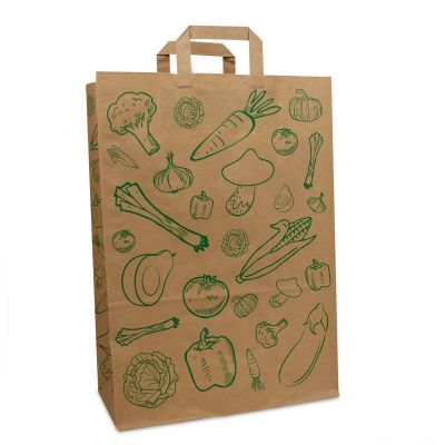 Papperskassar FSC® Grönsaker 32 + 16 x 45 cm Brun (250 st.) [FP-DPL056]
