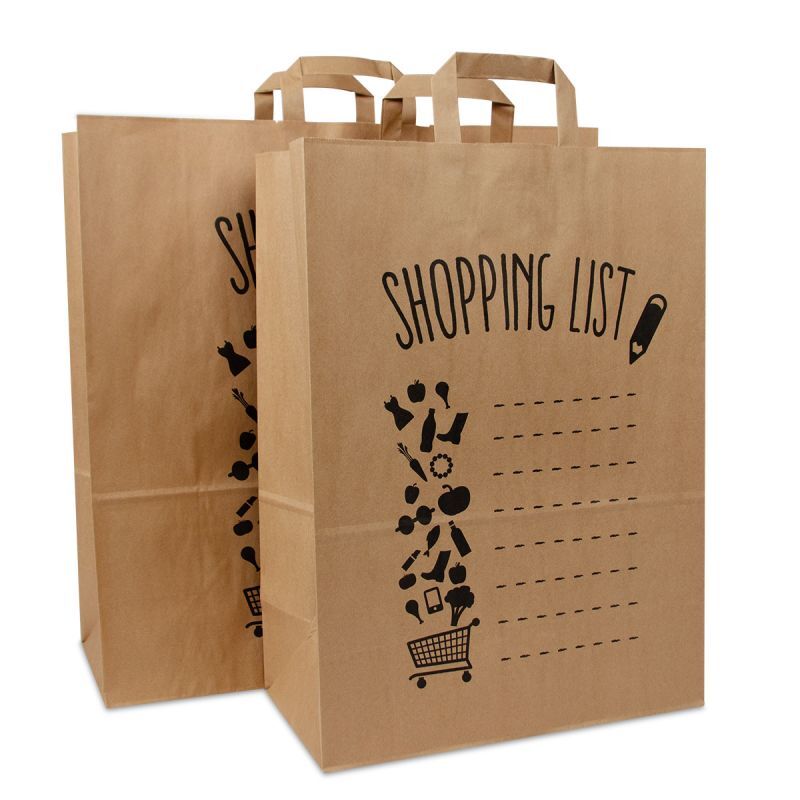 Papperskassar Inköpslista 32 + 17 x 44 cm Brun (250 st.) [FP-DPL059]