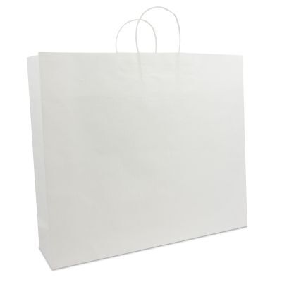 Papperskassar med tvinnade handtag och bottenkartong 54 + 13 x 46 cm Vit (100 st.) [FP-DPT006]