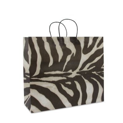 Papperskassar med tvinnade handtag 45 + 16 x 39 cm Zebra (100 st.) [FP-DPT033]