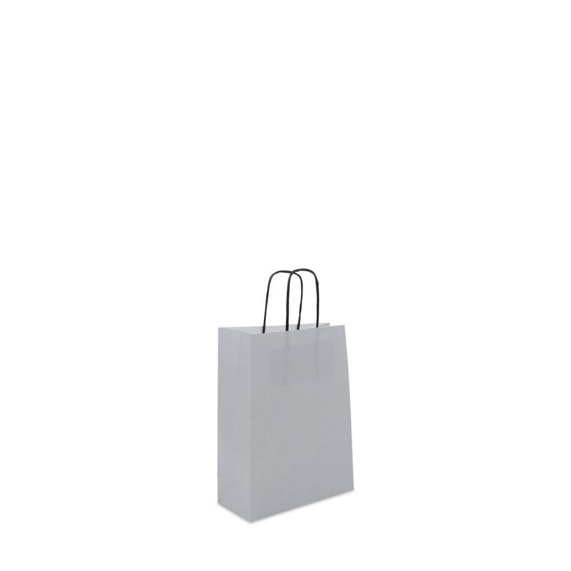 Papperskassar med tvinnade handtag 18 + 8 x 24 cm Silver (250 st.) [FP-DPT072]