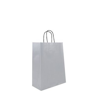 Papperskassar med tvinnade handtag 26 + 12 x 34 cm Silver (250 st.) [FP-DPT073]