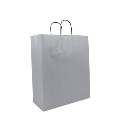 Papperskassar med tvinnade handtag 35 + 14 x 41 cm Silver (250 st.) [FP-DPT074]