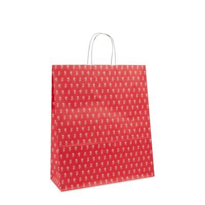 Papperskassar med tvinnade handtag Blommor 35 + 14 x 41 cm Röd (250 st.) [FP-DPT084]