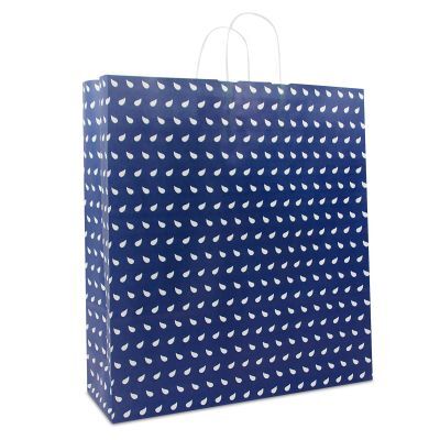 Papperskassar med tvinnade handtag Wave 45 + 15 x 49 cm Mörkblå (150 st.) [FP-DPT088]