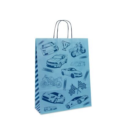 Papperskassar med tvinnade handtag Race 32 + 12 x 41 cm Blå (250 st.) [FP-DPT093]