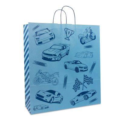 Papperskassar med tvinnade handtag Race 45 + 15 x 49 cm Blå (150 st.) [FP-DPT094]
