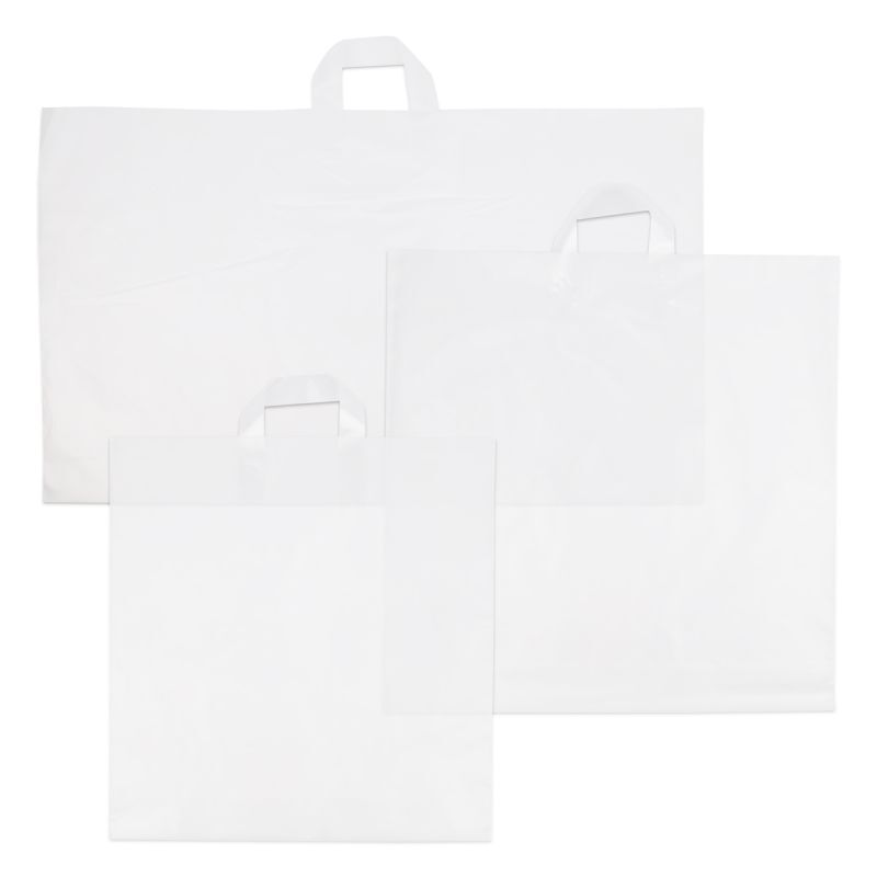 Plastkassar med öglehandtag Semi-transparenta 50 x 50 + 2 x 5 cm Semi-transparent (250 st.) [FP-DQL003]