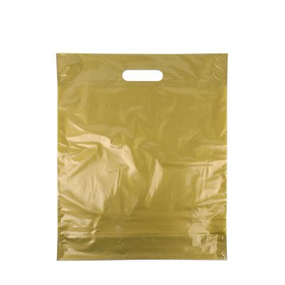 Plastkassar 35 x 44 + 2 x 4 cm Guld (500 st.) [FP-DQU013]