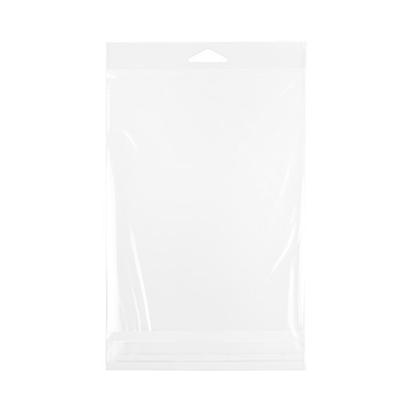 Cellofanpåsar med Eurohål 14,8x19,1cm Transparent med Tejpremsa (100 st) [HB7B2]
